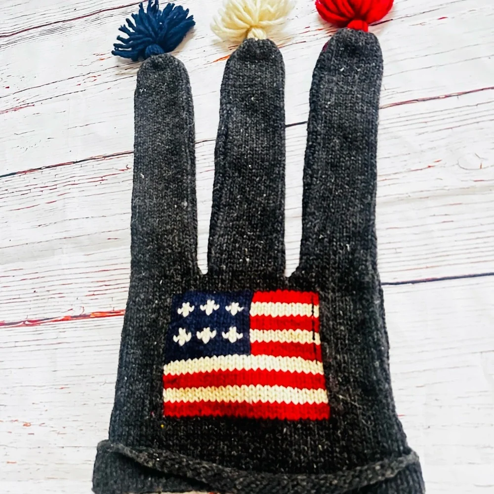 Knit Wool Beanie with Pom Poms
